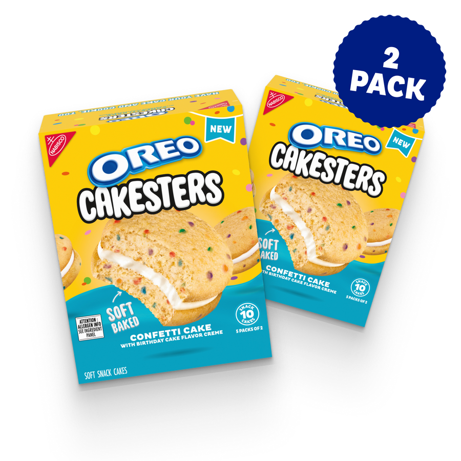 Cakesters Confetti Cake Soft Snack Cakes, Snack Packs, 2 Pack C8