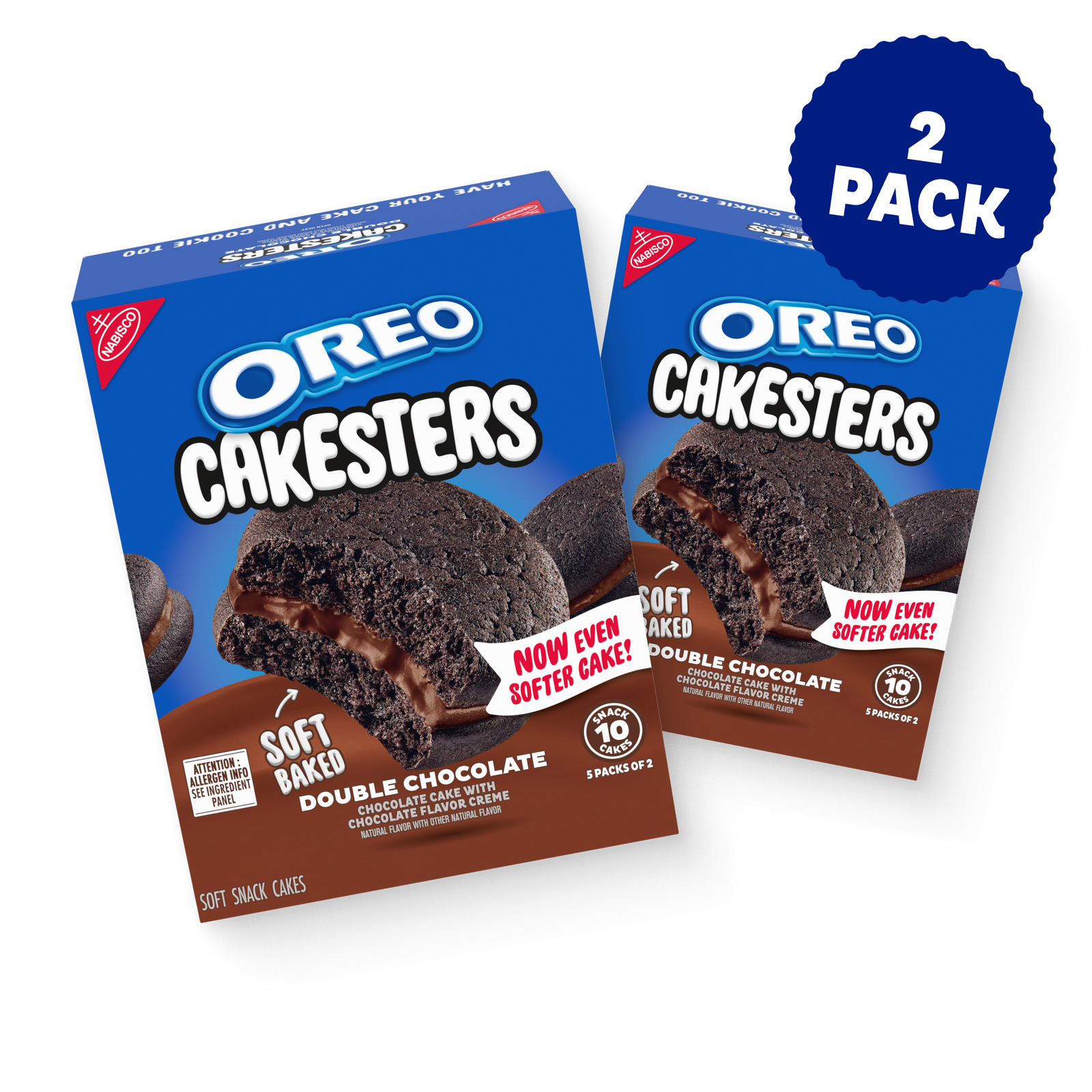 Cakesters Double Chocolate Soft Snack Cakes, Snack Packs, 2 Pack C8