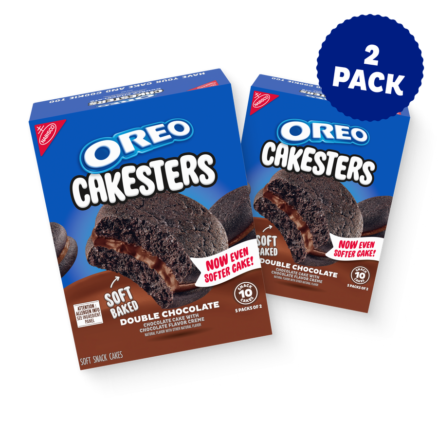 Cakesters Double Chocolate Soft Snack Cakes, Snack Packs, 2 Pack C8