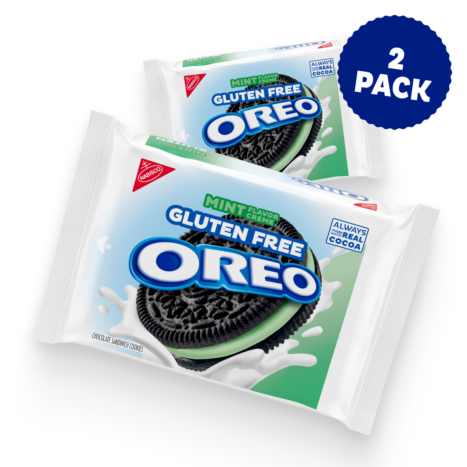 Gluten Free Mint Creme Chocolate Sandwich Cookies, 2 Pack F6