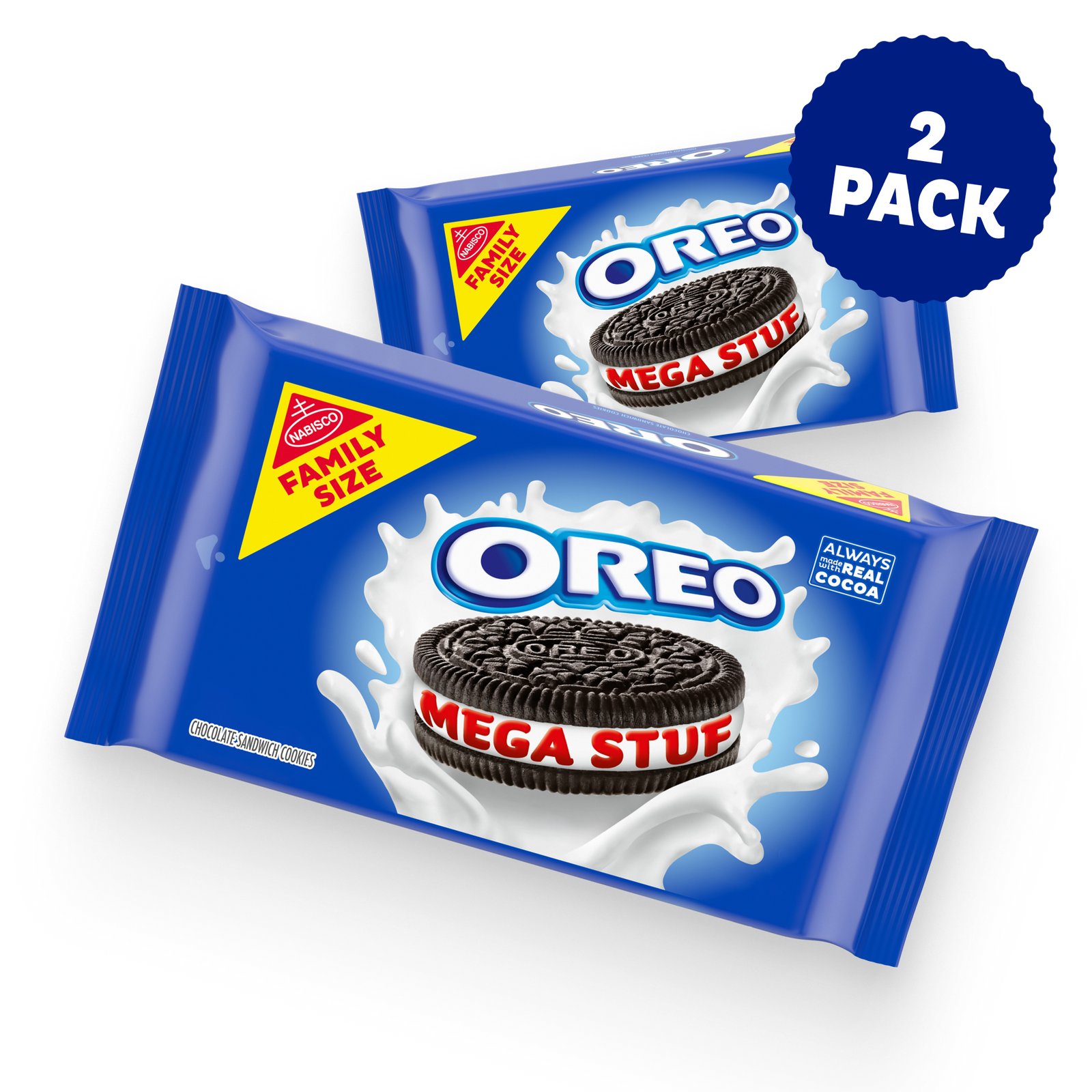 Mega Stuf Chocolate Sandwich Cookies, Family Size, 2 Pack B9