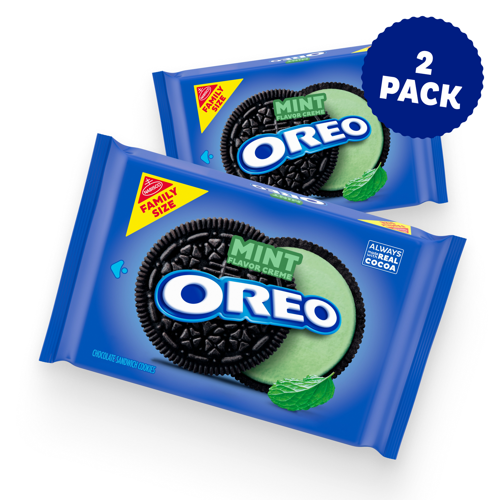 Mint Creme Chocolate Sandwich Cookies, Family Size, 2 Pack E6