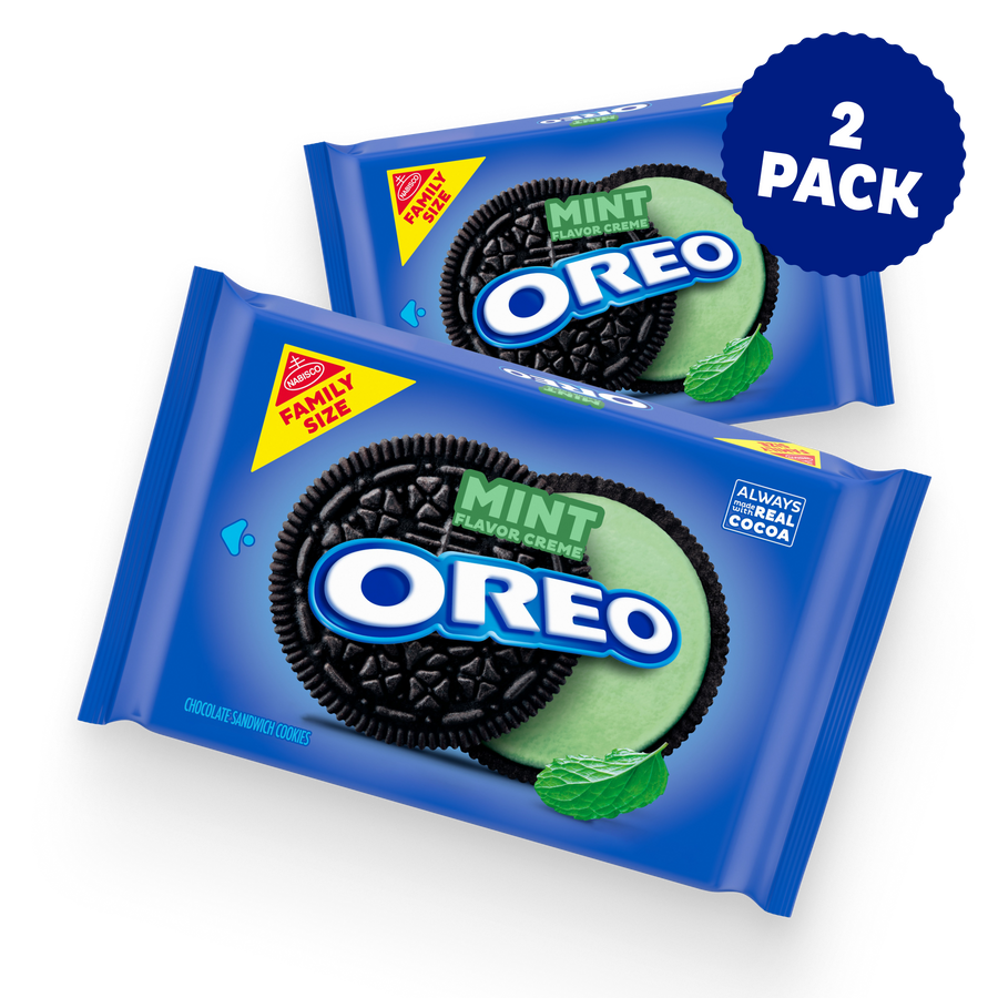 Mint Creme Chocolate Sandwich Cookies, Family Size, 2 Pack E6