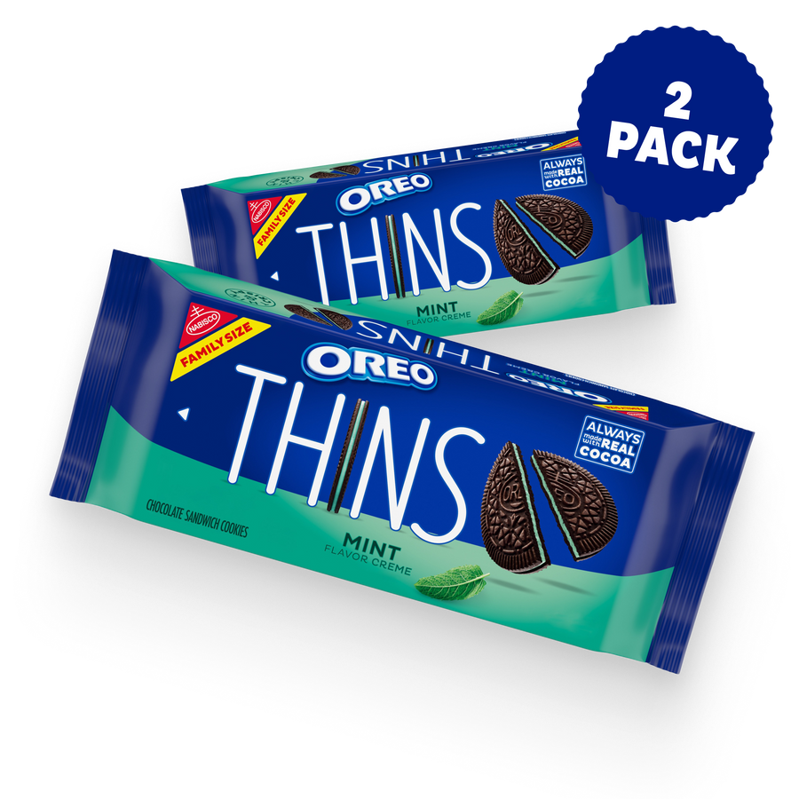 Thins Mint Creme Chocolate Sandwich Cookies, Family Size, 2 Pack B5
