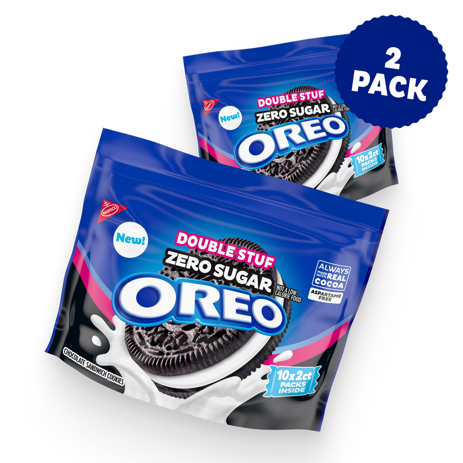 Zero Sugar Double Stuf Chocolate Sandwich Cookies, Snack Packs, 2 Pack B5