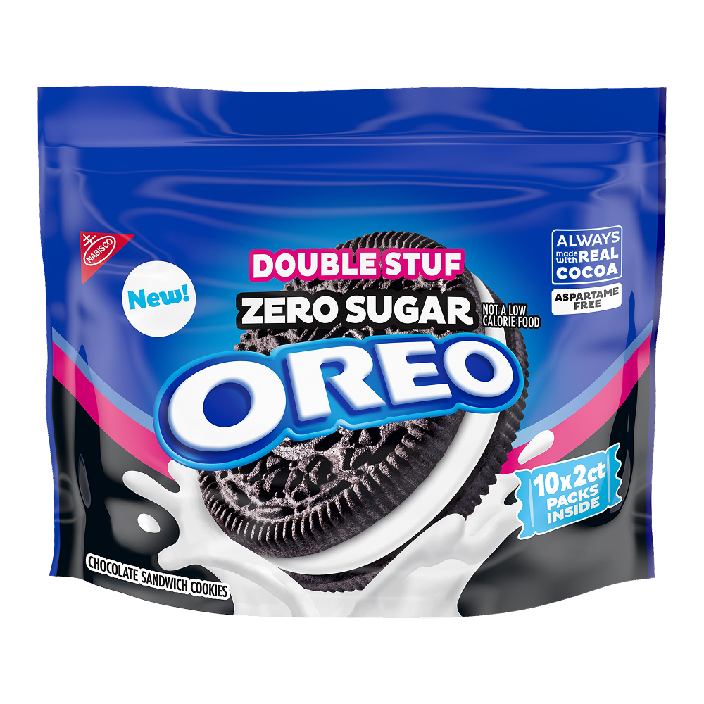 Zero Sugar Double Stuf Chocolate Sandwich Cookies, Snack Packs E3